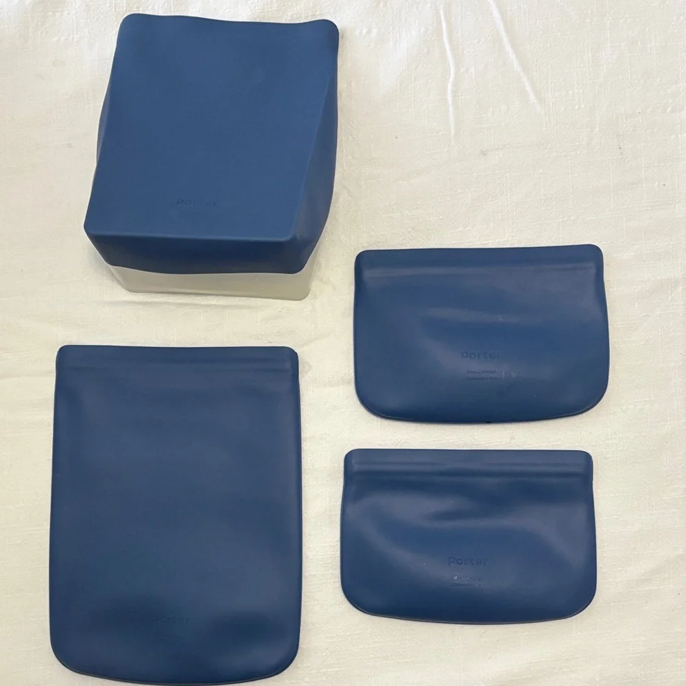 W&P Porter Reusable Silicone Bags Set of 4 - Blue
